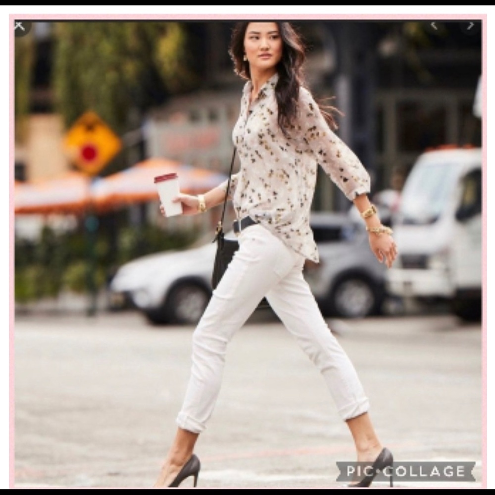 Cabi White Slim Boyfriend jeans Size 10 NWOT